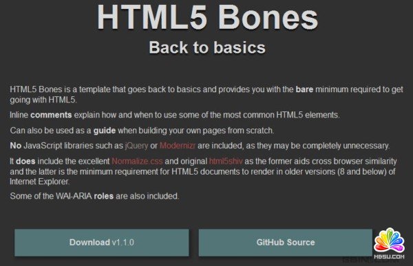 幫助你開(kāi)發(fā)基于HTML5的網(wǎng)站原型頁(yè)面 - HTML5 Bones