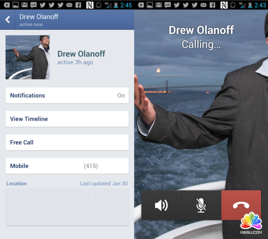 Facebook在美國推出免費語音通話功能