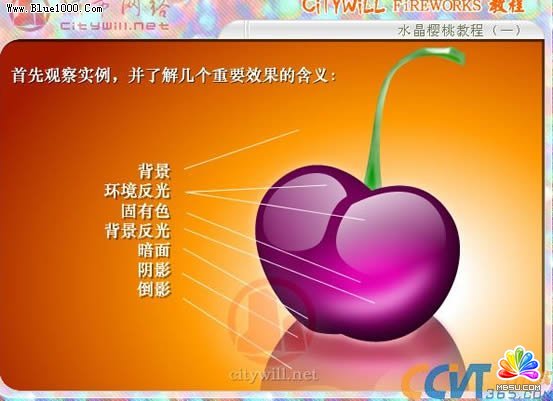 Fireworks實例水晶櫻桃的制作教程 模板無憂