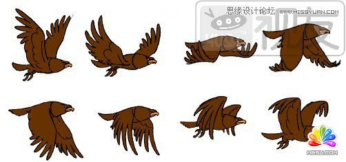 Flash教程:制作卡通風格的飛舞小鳥,PS教程,思緣教程網